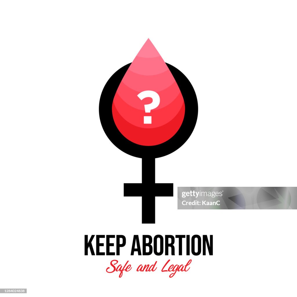 Abortion banner icon in flat style stock illustration