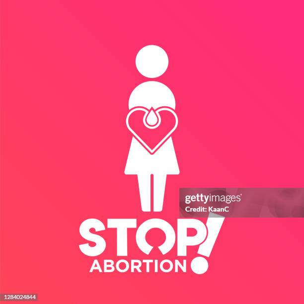stop abortion banner icon in flat style. baby choice vector illustration on background. human rights business concept. stock illustration - abortion protest stock illustrations