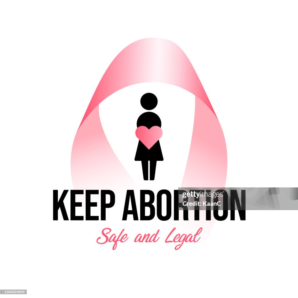 Abortion banner icon in flat style stock illustration