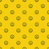 Smile icon pattern. Happy and sad faces. Vector abstract background