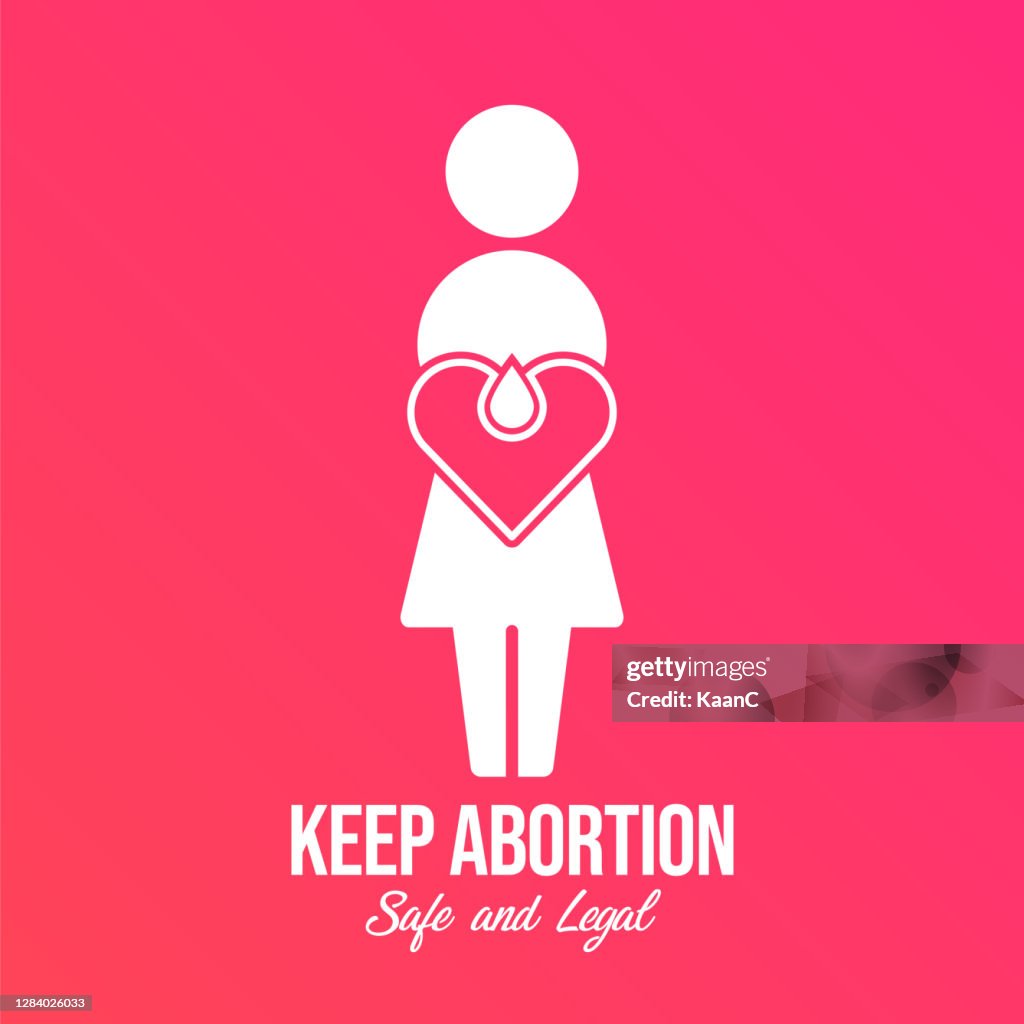 Abortion banner icon in flat style stock illustration