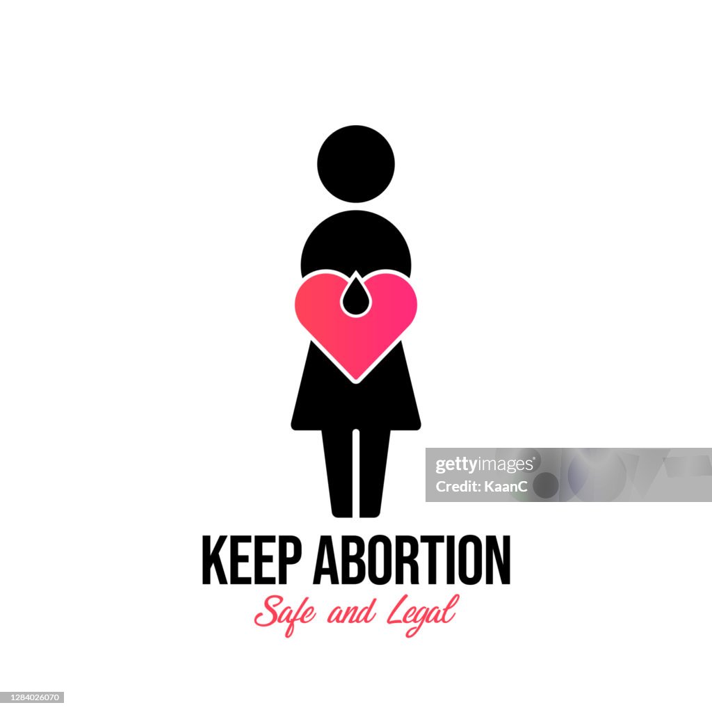 Abortion banner icon in flat style stock illustration