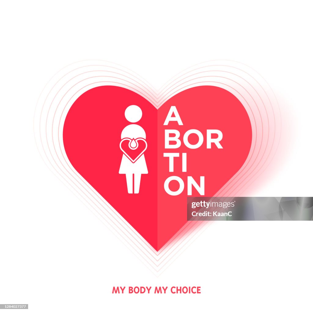 Abortion banner icon in flat style stock illustration