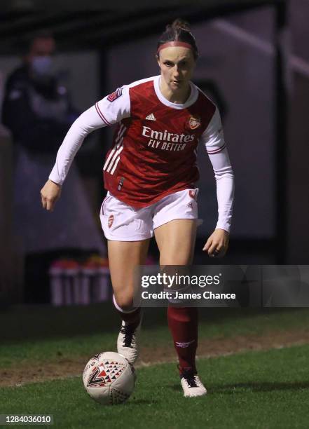 Lotte Wubben-May of Arsenal FC runs with the ball during the FA Women's Continental League Cup match between London City Lionesses and Arsenal Women...