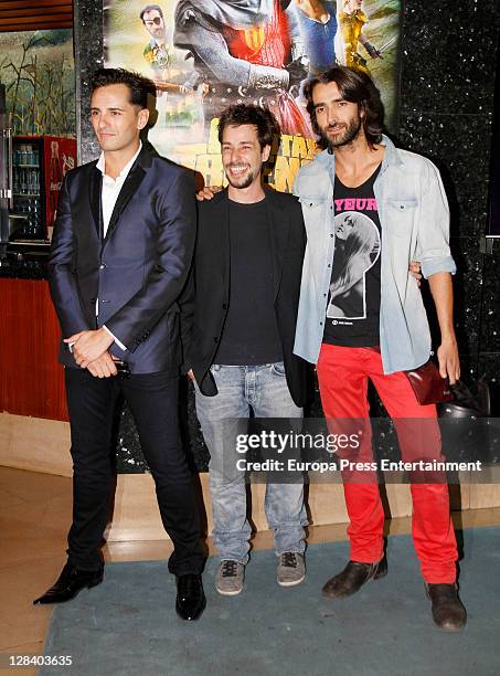 Asier Etxeandia and Aitor Luna attend 'Capitan Trueno' premiere on October 6, 2011 in Madrid, Spain.