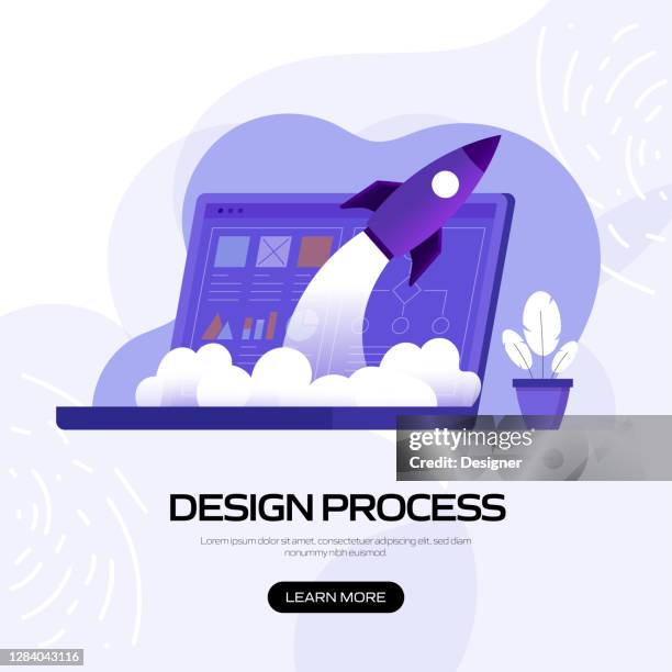 design process concept vector illustration for website banner, advertisement and marketing material, online advertising, business presentation etc. - product engineering services stock illustrations