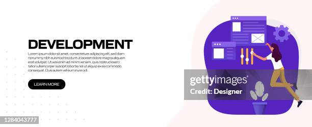 development concept vector illustration for website banner, advertisement and marketing material, online advertising, business presentation etc. - performance management system stock illustrations