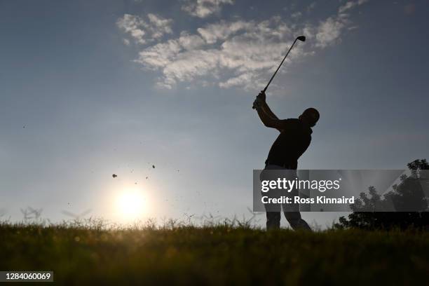 Matthias Schwab of Austria tees off on the 17th hole during Day 1 of the Aphrodite Hills Cyprus Showdown at Aphrodite Hills Resort on November 05,...