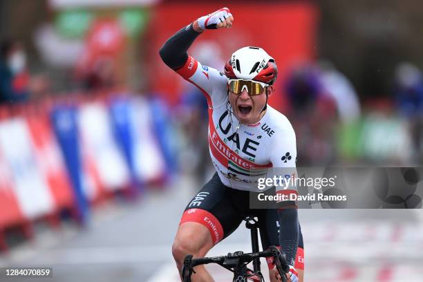 Arrival / Jasper Philipsen of Belgium and UAE Team Emirates / Celebration / during the 75th Tour of Spain 2020, Stage 15 a 230,8km stage from Mos to...