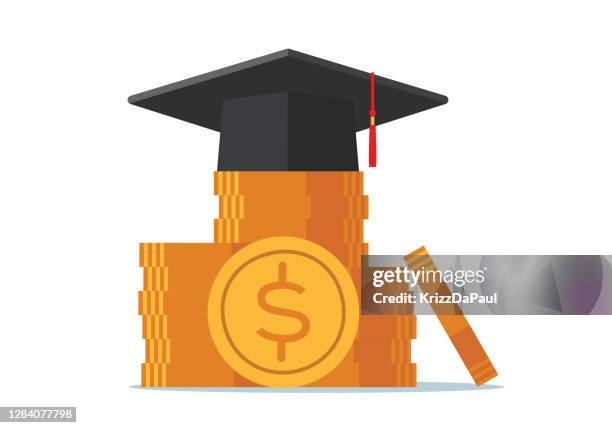 ilustraciones, imágenes clip art, dibujos animados e iconos de stock de costos de la educación - pago de matrícula