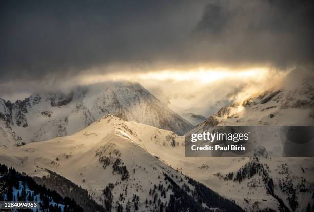 winter landscape in zillertal in austria - zillertal stock pictures, royalty-free photos & images