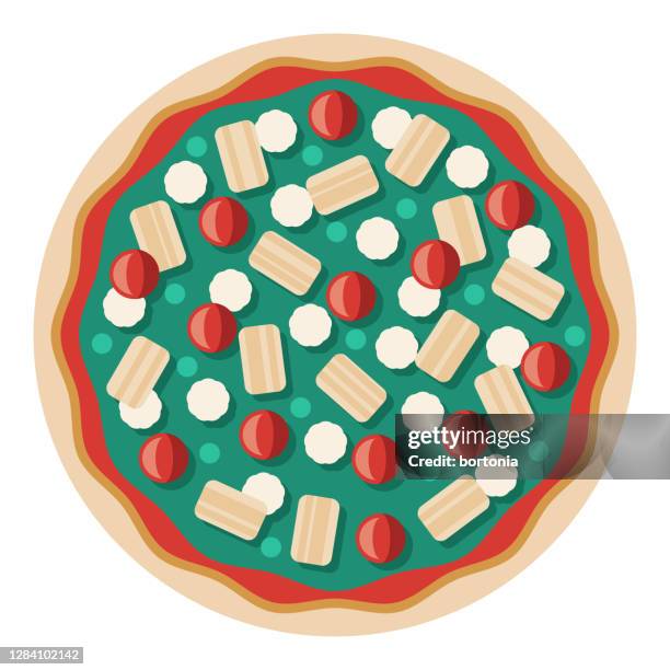 illustrazioni stock, clip art, cartoni animati e icone di tendenza di icona della pizza al pesto di pollo su sfondo trasparente - cucina greca