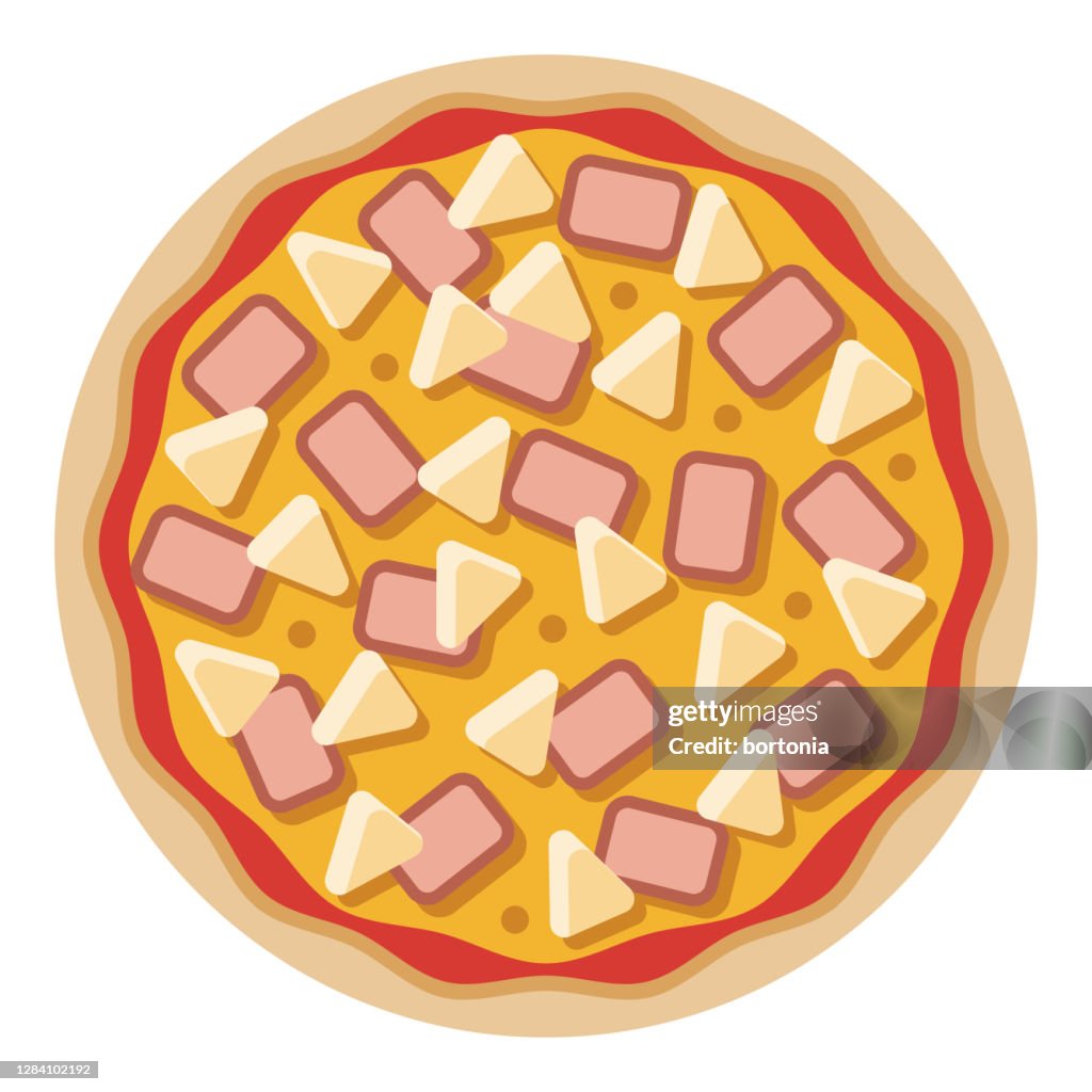 Hawaiian Pizza Pictogram op Transparante Achtergrond