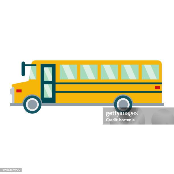 school bus icon on transparent background - school bus driver stock illustrations