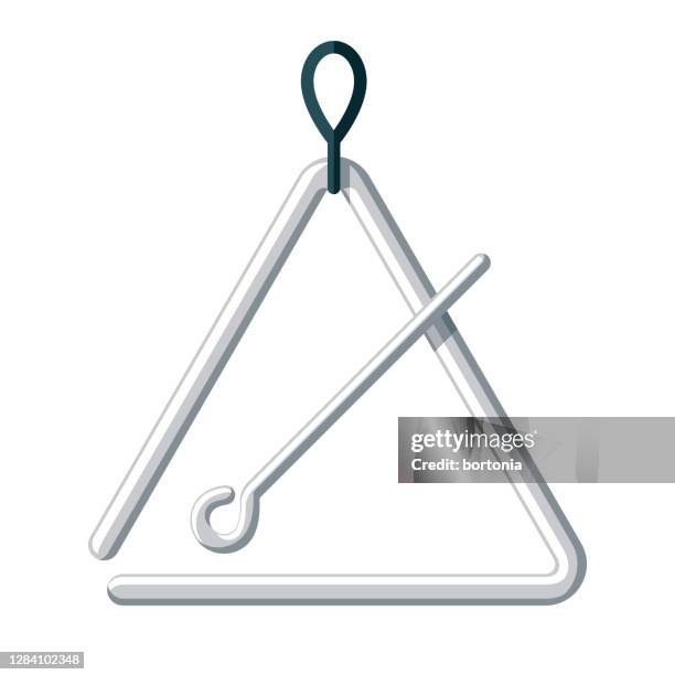 triangle icon on transparent background - triangle percussion instrument stock illustrations