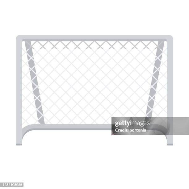 soccer net icon on transparent background - soccer goal stock illustrations