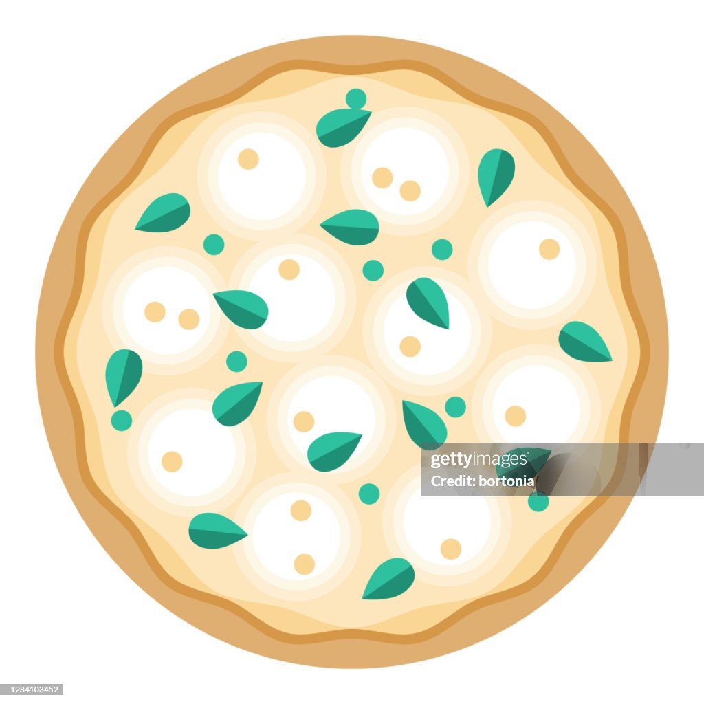 White Pizza Icon on Transparent Background