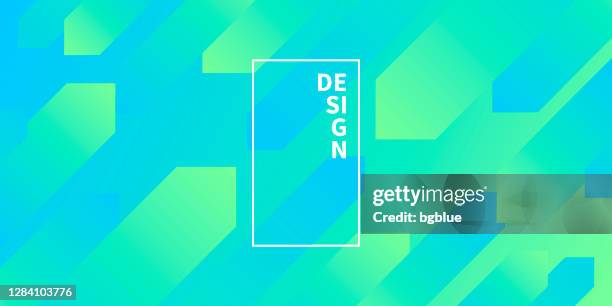 abstract design with geometric shapes - trendy blue gradient - neon arrow stock illustrations