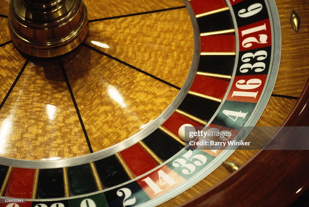 Close-up of a roulette wheel
