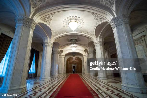 Interior rooms inside the Palace of the Parliament, Bucharest, Muntenia Region, Romania.