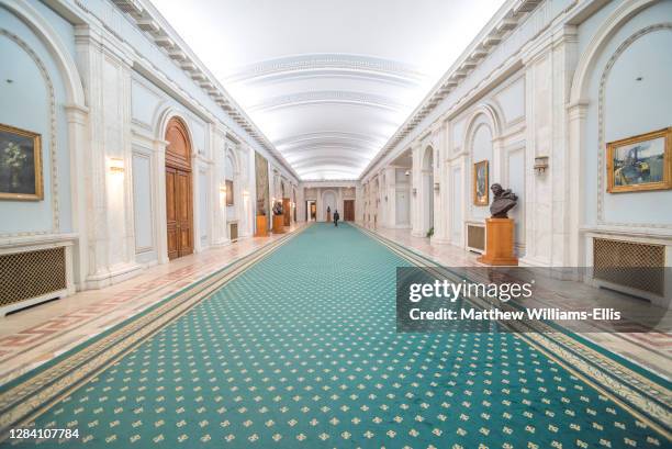 Interior rooms inside the Palace of the Parliament, Bucharest, Muntenia Region, Romania.