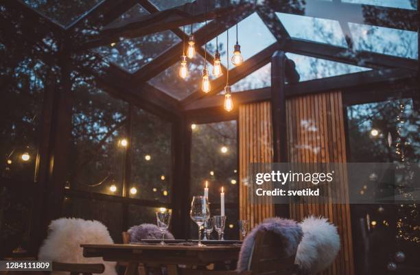 ready for christmas dinner - greenhouse imagens e fotografias de stock