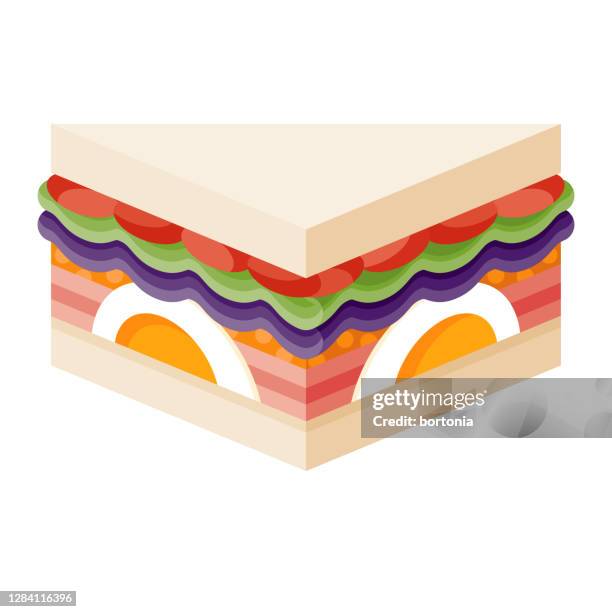 wanpaku sando icon on transparent background - hard boiled egg stock illustrations