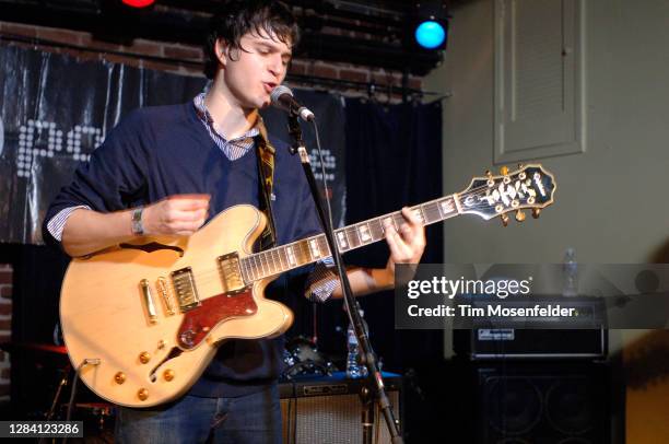 Ezra Koenig of Vampire Weekend performs at Popscene on January 13, 2008 in San Francisco, California.