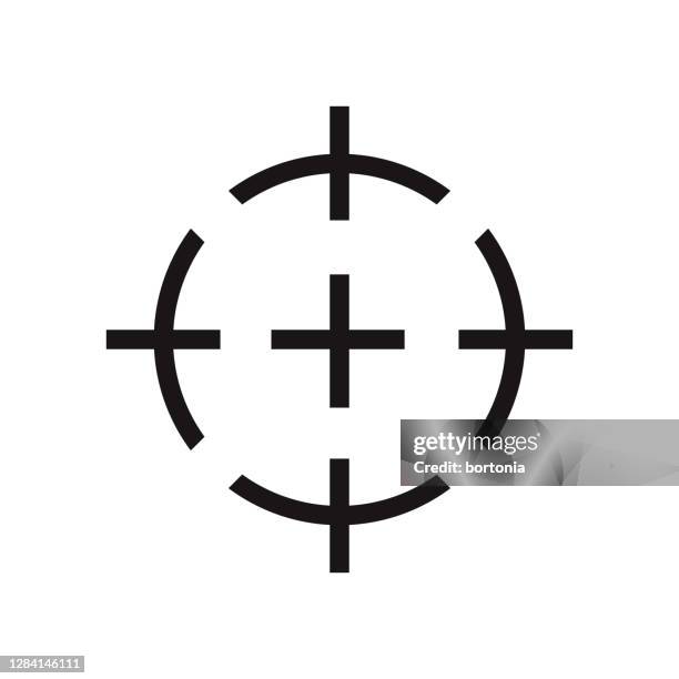 crosshairs icon on transparent background - target practice stock illustrations