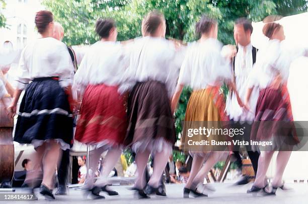 hungarian folk dancers, budapest, hungary - hungarian culture stock-fotos und bilder