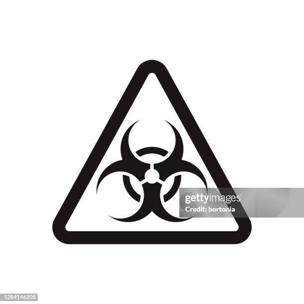 biohazard icon on transparent background - packaging waste stock illustrations