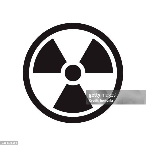 radioactive icon on transparent background - caution radiation stock illustrations