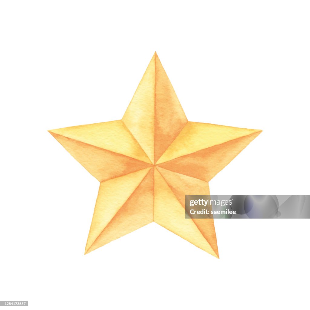 Ornement d’étoile jaune d’aquarelle