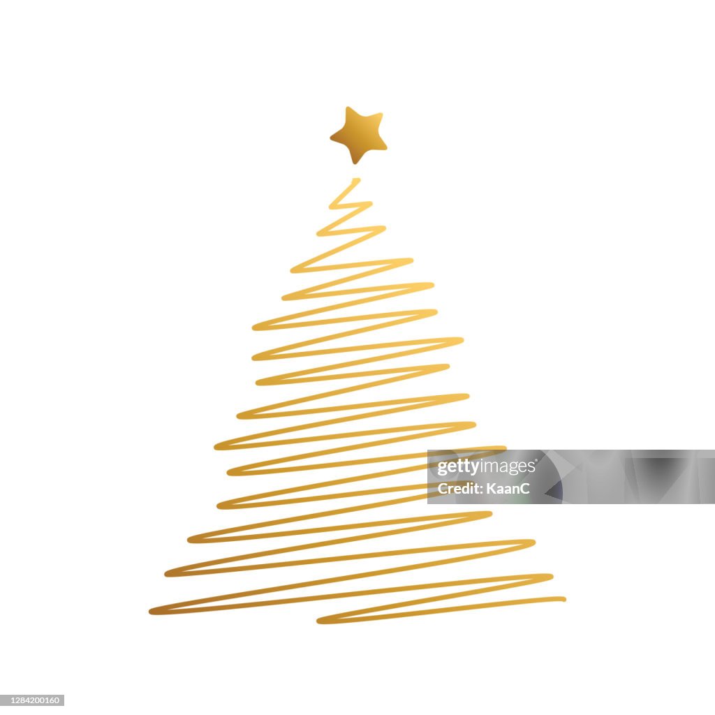 Christmas tree. Seasonal greeting card template. stock illustration