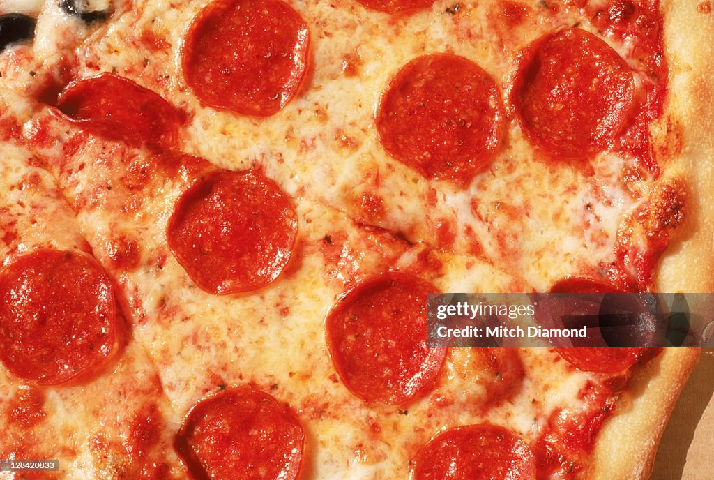 Close-up of pepperoni pizza