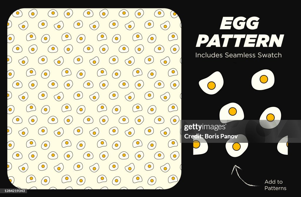 Fun Cartoon Egg Seamless Pattern for Breakfast and Brunch Textures of Children's Fashion Textile Print