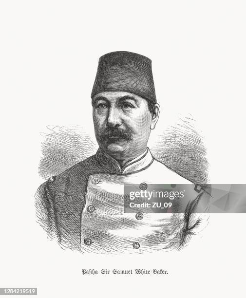 sir samuel white baker (1821-1893), english explorer, woodcut, published 1893 - engineer portrait stock illustrations
