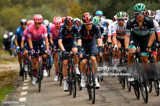 Julius Van Den Berg of The Netherlands and Team EF Pro Cycling / Christopher Froome of The United Kingdom and Team INEOS - Grenadiers / Dylan Van...