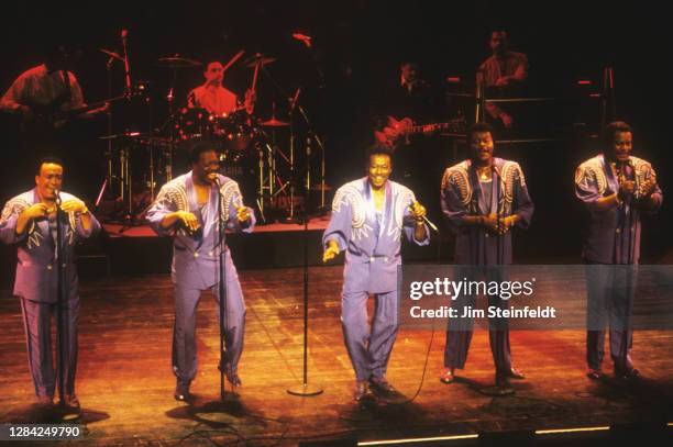 Group The Spinners perform at the World Theatre in Minneapolis, Minnesota on February 2, 1991.