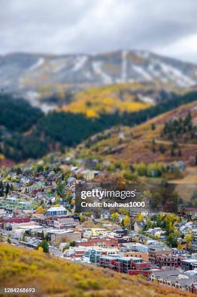 tilt shift, park city, utah - park city utah photos et images de collection