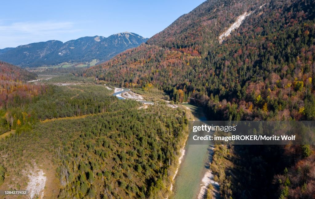 Isar Map Aerial View Natural Riverbed Of The Upper Isar In Front Of The ...