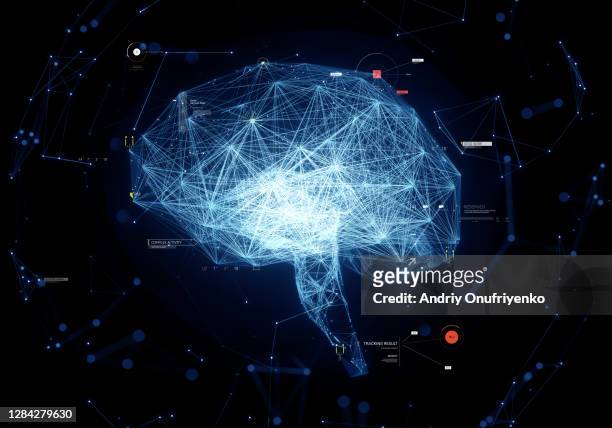 digital brain - digital brain stock-fotos und bilder
