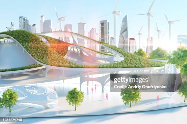 futuristic building - sustainable city ストックフォトと画像