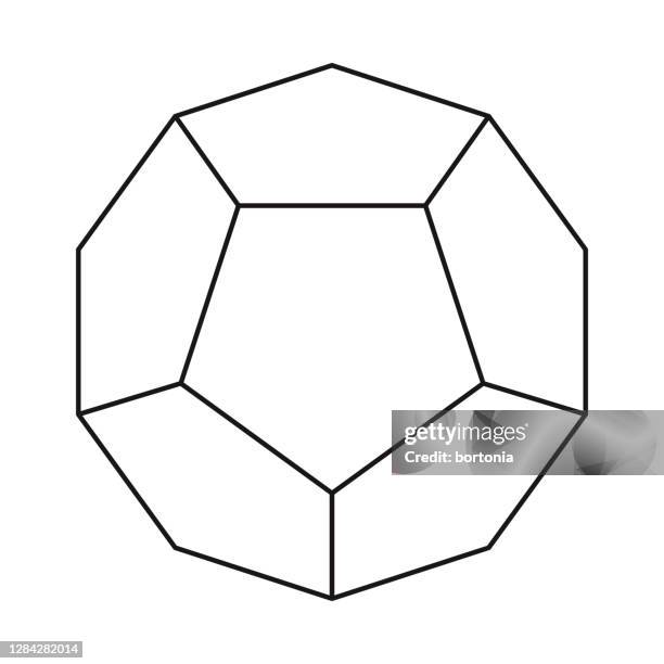 dodecahedron sacred geometry icon on transparent background - chakra balancing stock illustrations