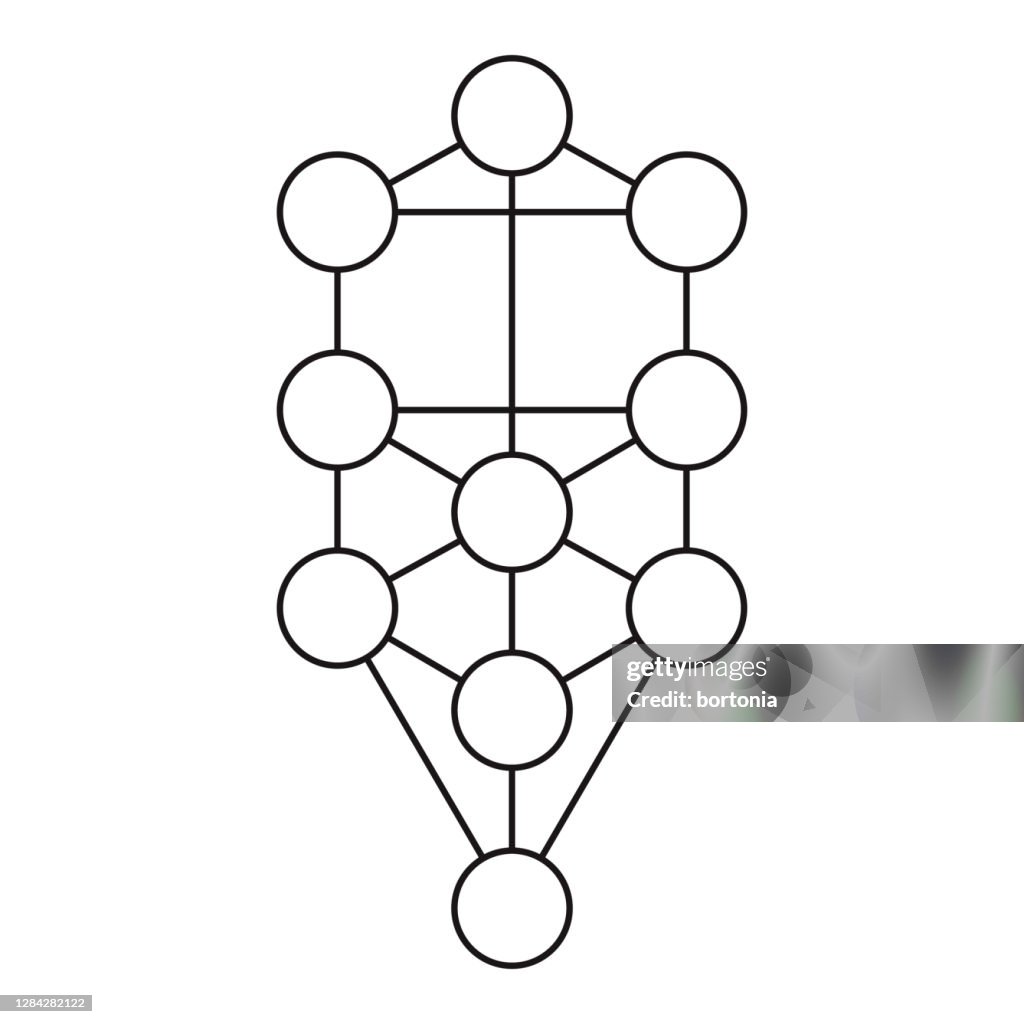 Tree of Life Sacred Geometry Icon on Transparent Background