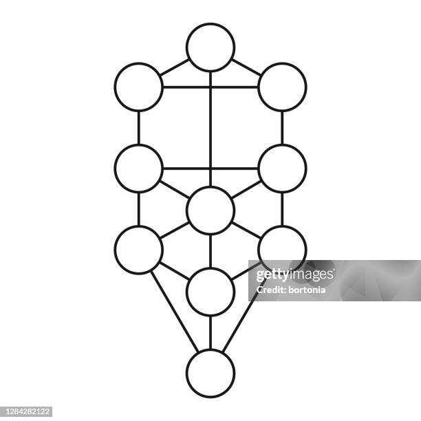 tree of life sacred geometry icon on transparent background - the tree of life stock illustrations