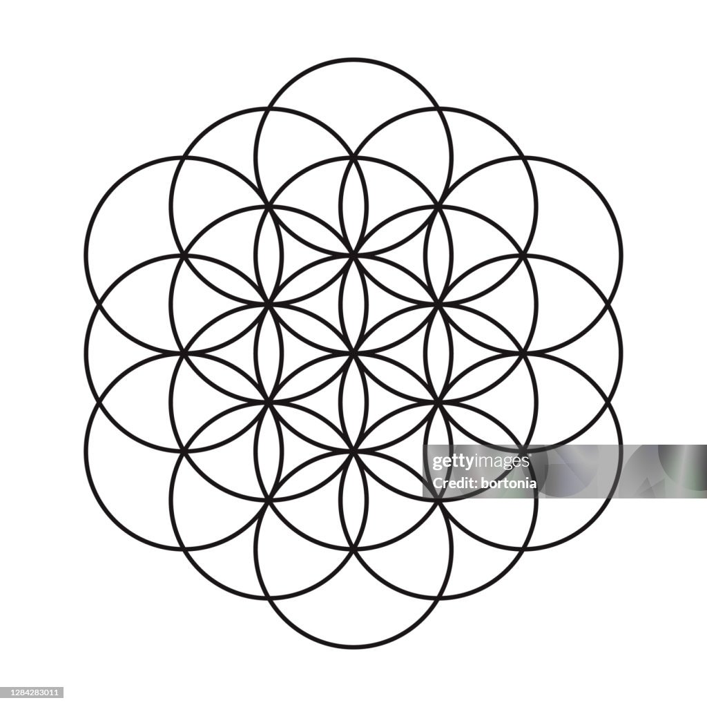 Flower Of Life Sacred Geometry Icon On Transparent Background High-Res  Vector Graphic - Getty Images