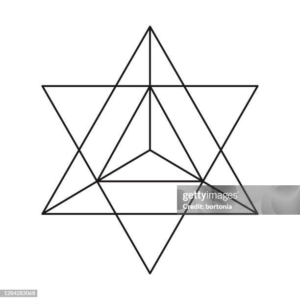 tetraeder heilige geometrie-symbol auf transparentem hintergrund - stern geometrisch stock-grafiken, -clipart, -cartoons und -symbole