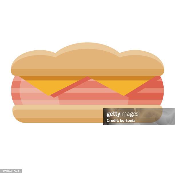 stockillustraties, clipart, cartoons en iconen met ham en kaas sandwich icon op transparante achtergrond - toasted sandwich