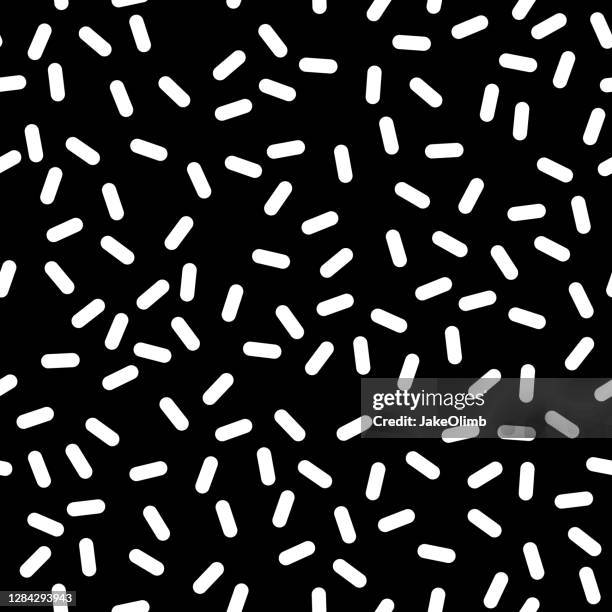 ilustrações de stock, clip art, desenhos animados e ícones de sprinkles pattern black and white - confeito colorido para bolos